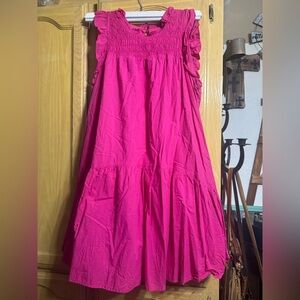 &merci Hot Pink Textured dress